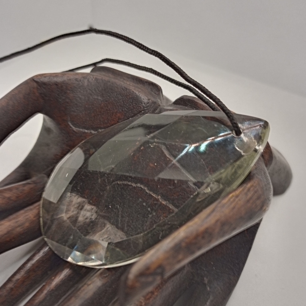 Large teardrop Crystal necklace vintage - Picture 8 of 9